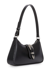 Glazed Leather Joe Bag With Western Buckle | Women | Black