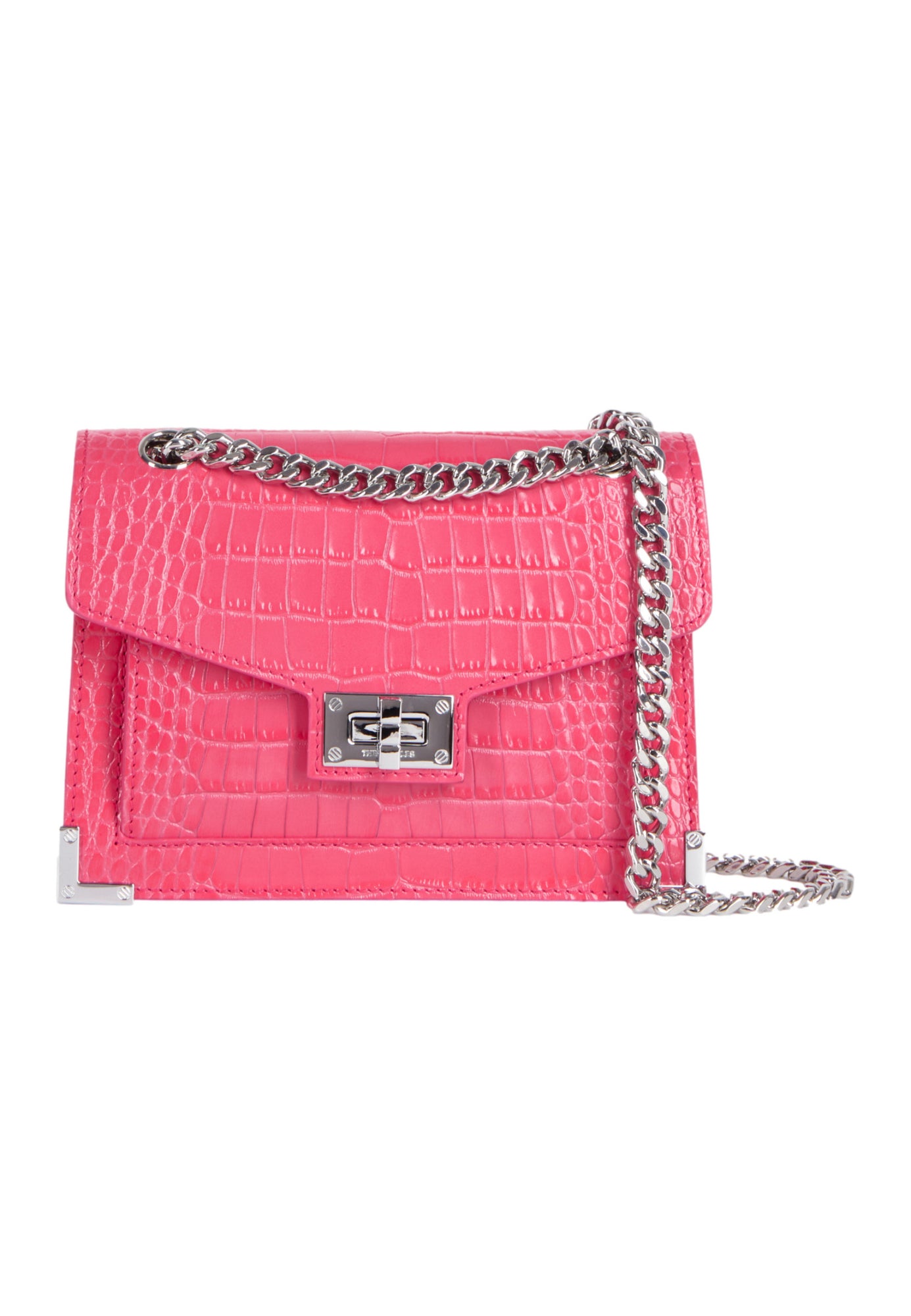 Emily Cha Bag Pk Crocodile-Effect Leather | Women | Retro Pink