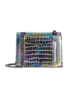 Emily Chain Bag In Iridescent Leather | Women | Multicolorlor x Black