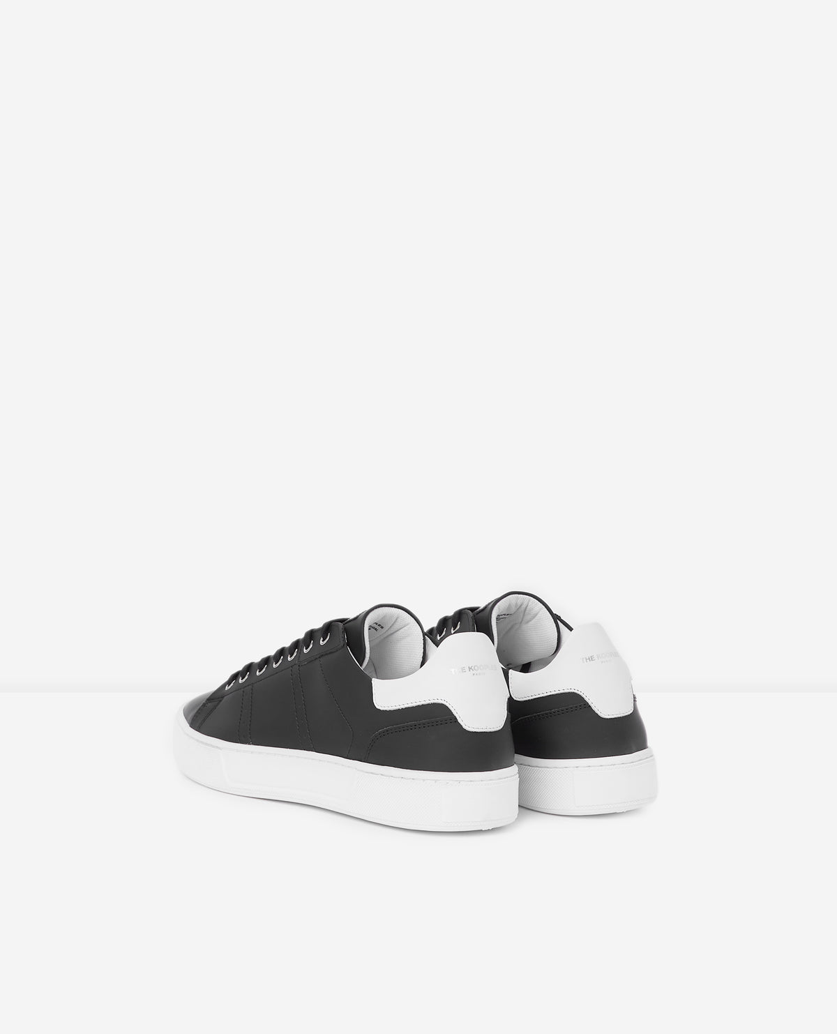 Leather Sneakers Contrasting Insert | Women | Black