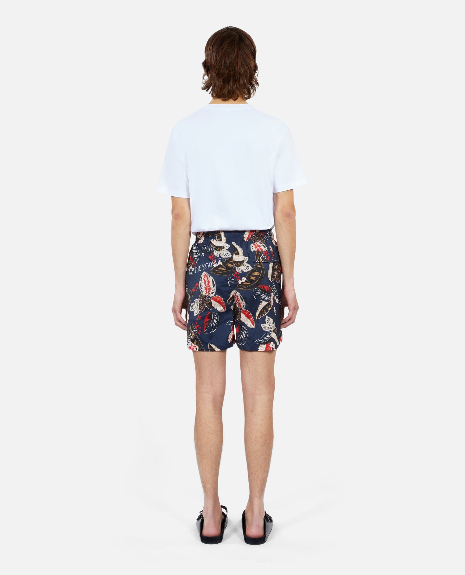 Leaf Print Swim Shorts | Women | Navy