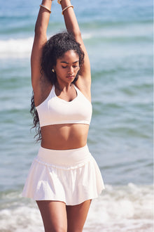 Aiden Bow Print Sports Bra | Cloud Dancer