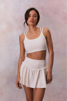 Aiden Bow Print Sports Bra | Cloud Dancer