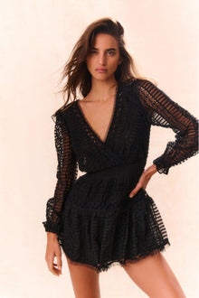Alonsa Lace-Detailed Mini Dress | Black