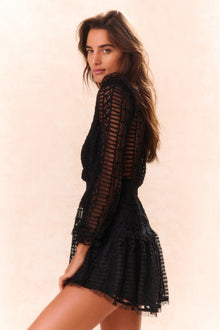 Alonsa Lace-Detailed Mini Dress | Black