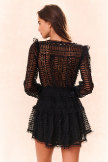 Alonsa Lace-Detailed Mini Dress | Black