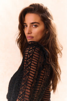 Alonsa Lace-Detailed Mini Dress | Black