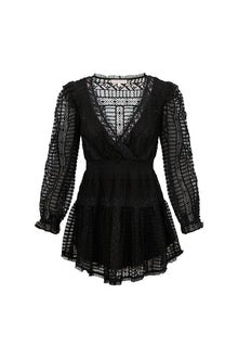 Alonsa Lace-Detailed Mini Dress | Black