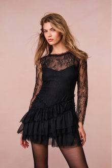 Amberleigh Lace Mini Dress | Black
