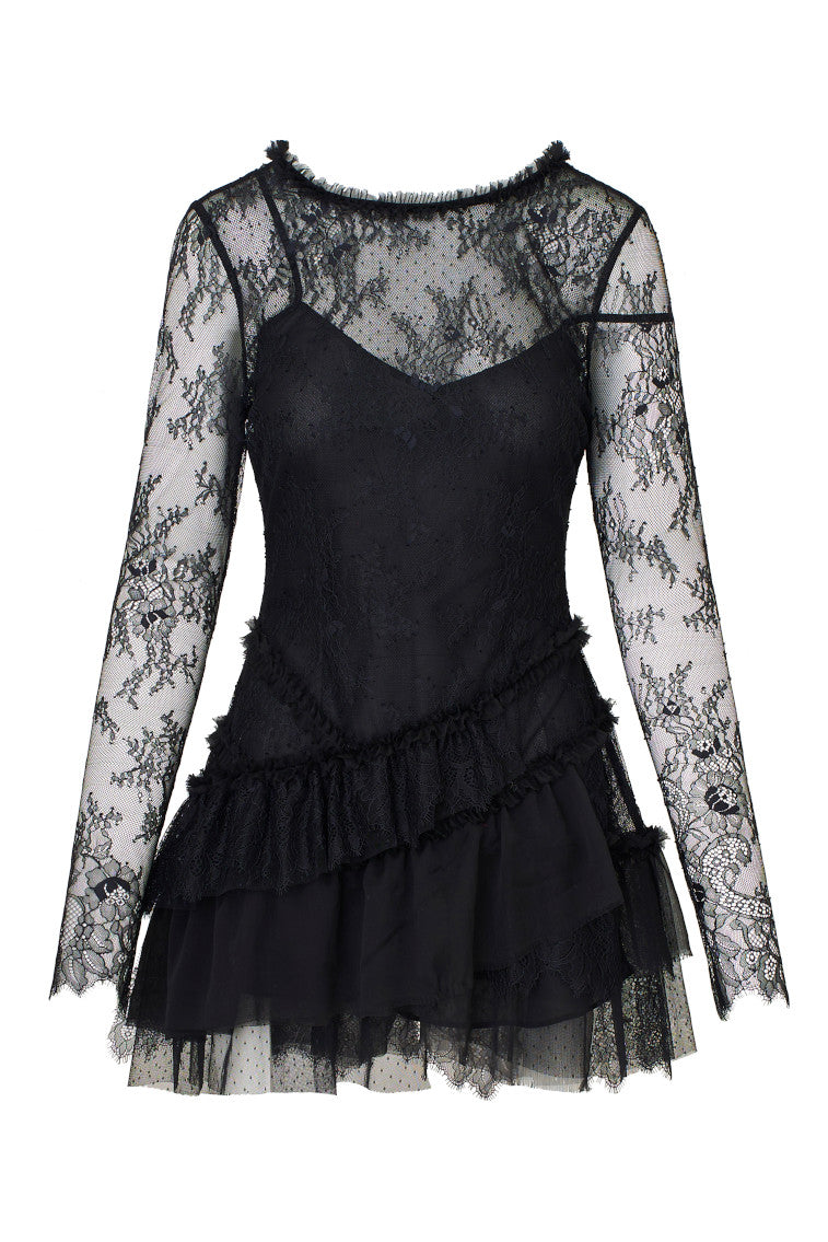 Amberleigh Lace Mini Dress | Black