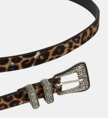 Thin Print Leather Belt | Women | Leopard