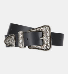 Wide Leather Belt | Women | Black