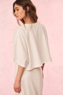 Angelle Cotton Bow Tee | Sugar White