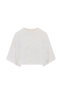 Angelle Cotton Bow Tee | Sugar White