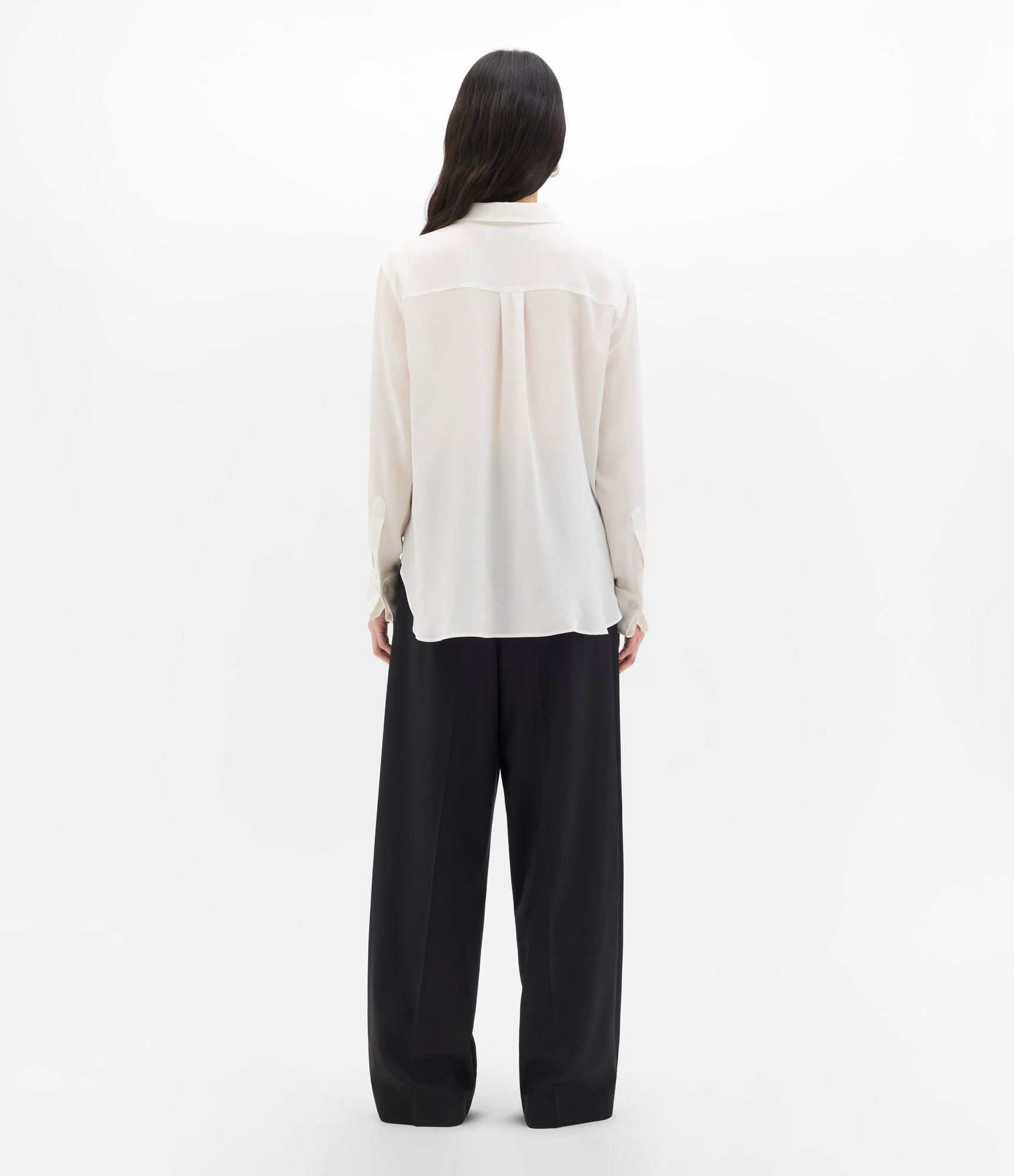 Another Tomorrow Silk Men's Shirt in Off White – Silk