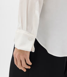 Another Tomorrow Silk Men's Shirt in Off White – Silk