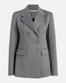Another Tomorrow Double Breasted Structured Jacket in Black/White – Wool Women's Jacket