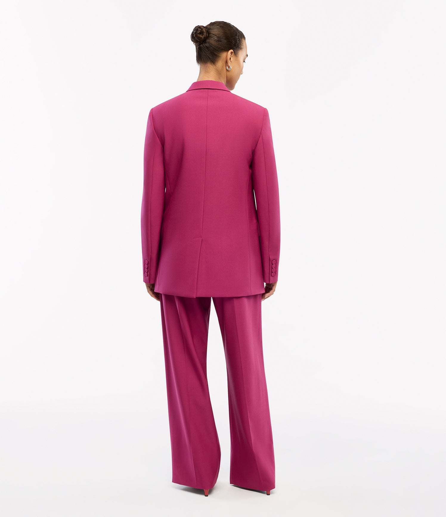 Another Tomorrow Oversized Blazer in Magenta – Wool Women's Jacket