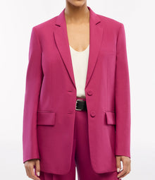 Another Tomorrow Oversized Blazer in Magenta – Wool Women's Jacket