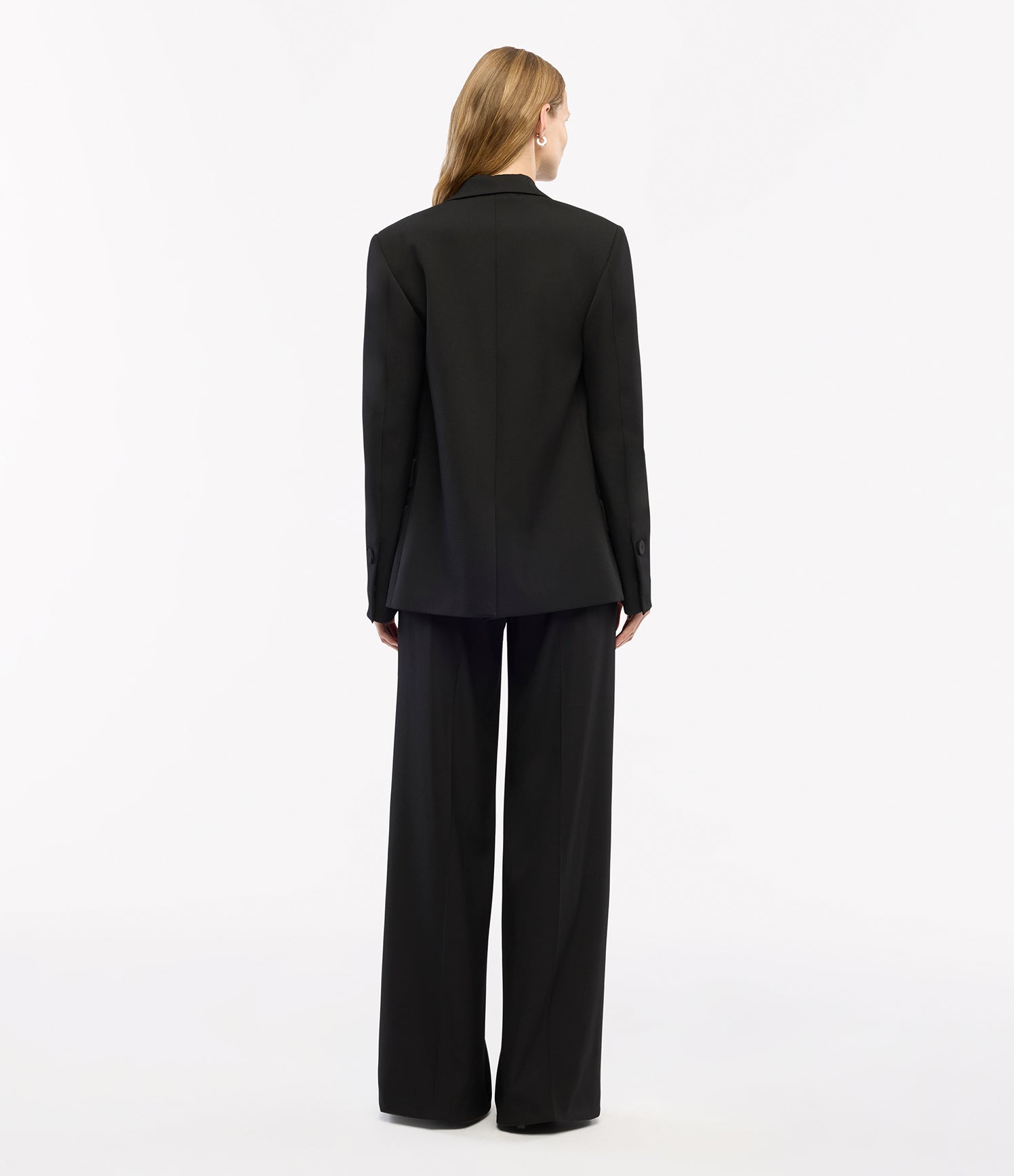 Another Tomorrow Oversized Double Breasted Jacket in Black – Wool Women's Jacket
