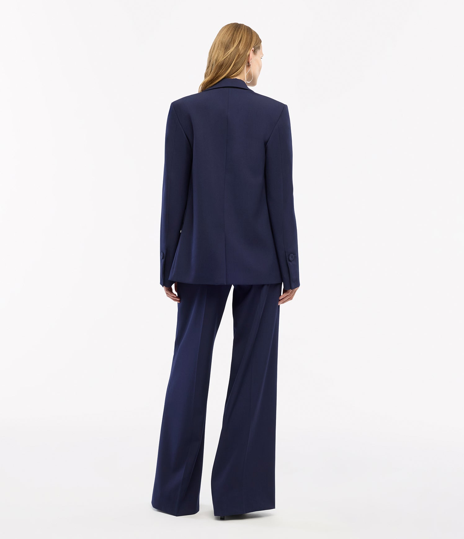 Another Tomorrow Oversized Double Breasted Jacket in Indigo – Wool Women's Jacket
