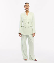 Another Tomorrow Double-Breasted Jacket in Julep – Wool Women's Jacket