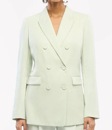 Another Tomorrow Double-Breasted Jacket in Julep – Wool Women's Jacket