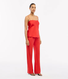 Another Tomorrow Silk Camisole in Red – Silk Women's Top