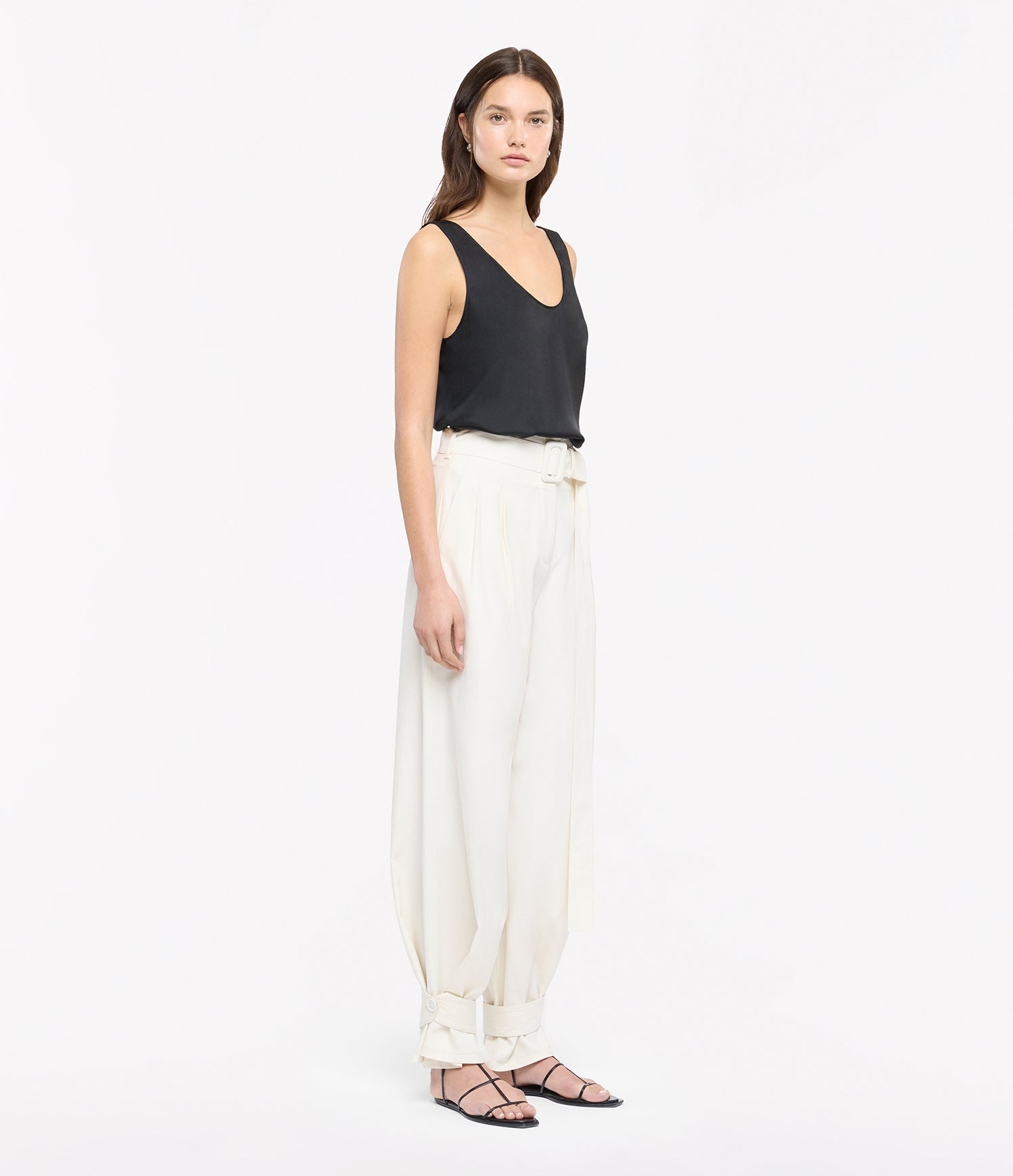 Another Tomorrow Silk Tank in Black – Silk Women's Top