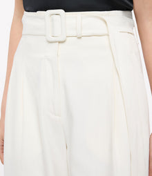 Another Tomorrow Tab Trouser in Off White – Cotton Women's Trousers