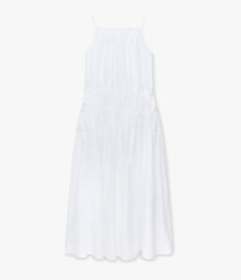 Another Tomorrow Gathered Scoop Back Dress in Off White – Cotton Women's Dress