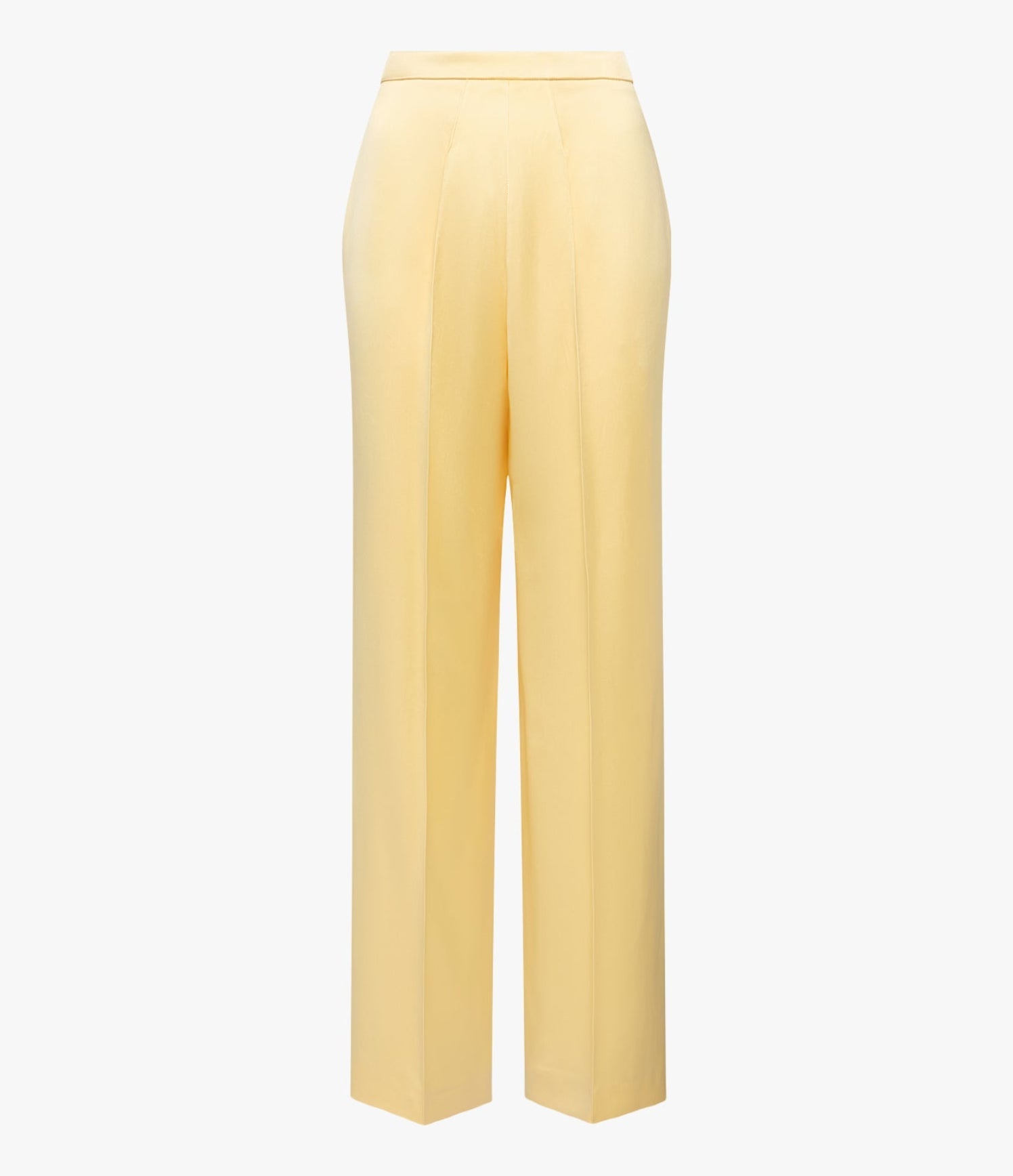Another Tomorrow Pintuck Trouser in Daffodil – Satin Women's Trousers