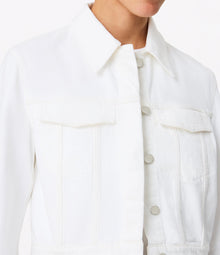 Another Tomorrow Cropped Denim Jacket in White – Denim Women's Jacket