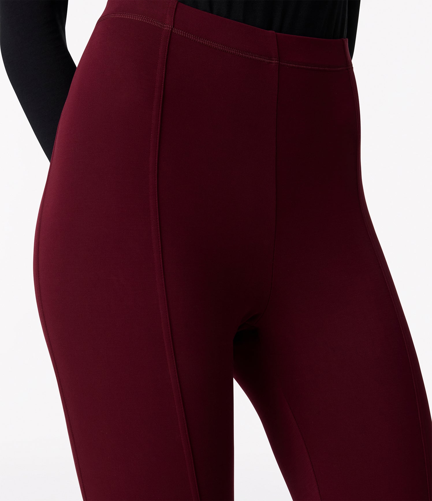 Another Tomorrow Seamed Legging in Aubergine – Jersey Women's Trousers