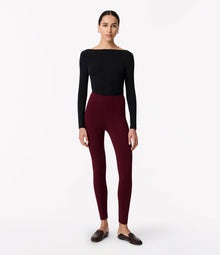Another Tomorrow Seamed Legging in Aubergine – Jersey Women's Trousers