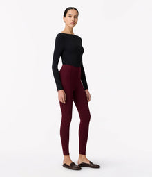 Another Tomorrow Seamed Legging in Aubergine – Jersey Women's Trousers