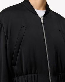 Another Tomorrow Satin Bomber in Black – Satin Women's Outerwear