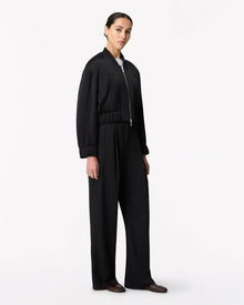 Another Tomorrow Satin Bomber in Black – Satin Women's Outerwear