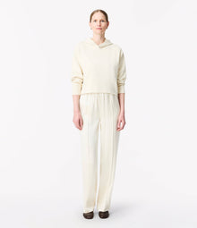 Another Tomorrow Cropped Hoodie in Parchment – Cotton Women's Top