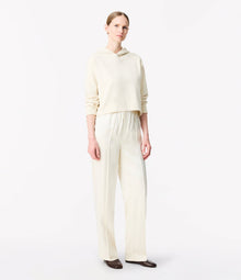 Another Tomorrow Cropped Hoodie in Parchment – Cotton Women's Top