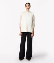 Another Tomorrow Satin Gilet in Cream – Satin Women's Jacket