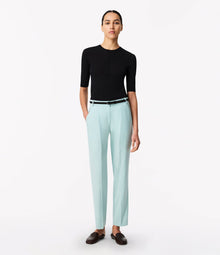 Another Tomorrow Peg Trouser in Mist – Wool Women's Trousers