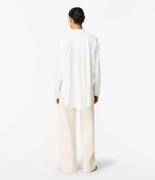 Another Tomorrow Pleat Back Hemp Shirt in Off White – Viscose Women's Top