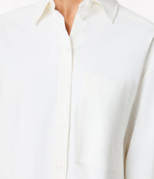 Another Tomorrow Pleat Back Hemp Shirt in Off White – Viscose Women's Top