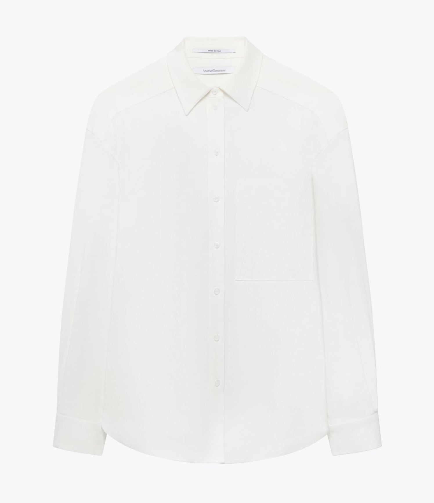 Another Tomorrow Pleat Back Hemp Shirt in Off White – Viscose Women's Top