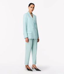 Another Tomorrow Oversized Double Breasted Jacket in Mist – Wool Women's Jacket