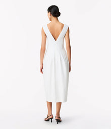 Another Tomorrow Seamed Dress in Off White – Viscose Women's Dress