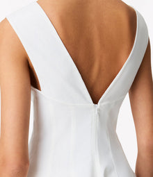 Another Tomorrow Seamed Dress in Off White – Viscose Women's Dress