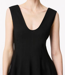 Another Tomorrow Seamed Dress in Black – Viscose Women's Dress