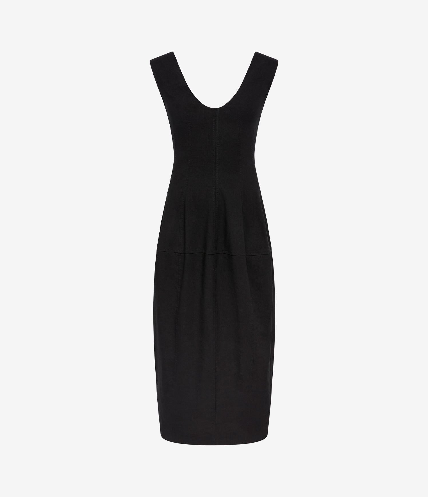 Another Tomorrow Seamed Dress in Black – Viscose Women's Dress